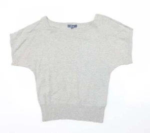 Evie Womens Grey Round Neck Cotton Blend Jumper Size 10 - Picture 1 of 12