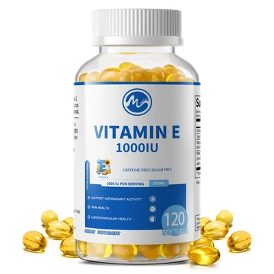 Vitamin E 1000 Iu 670mg Capsules - Supports Skin, Hair, Immune and Eye Health - Image 1 of 4