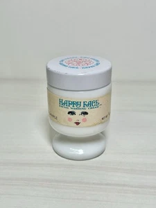 RAR Vintage HAPPY FACE Gesichtswaschcreme Milchglas Glas - VOLL 3,4oz - Bild 1 von 15