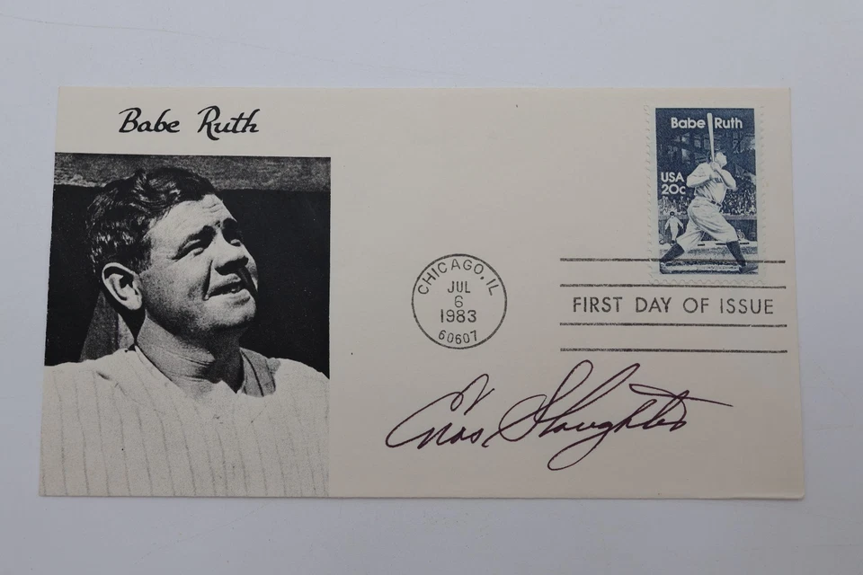 ENOS SLAUGHTER 5 WORLD SERIES 1983 ALL STAR GAME AUTOGRAPH FDC 2046 TS70 - Image 1 of 1