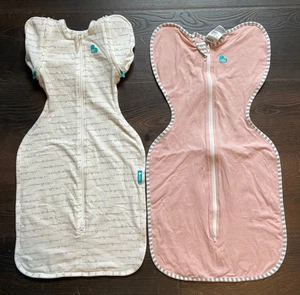 LOTE DE 2 Love to Dream Swaddle UP Pink Words Transition 50/50 Mediano 13-19 libras - Imagen 1 de 2