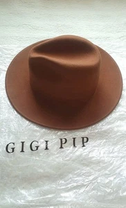 Gigi Pip Women's Wes Tall Fedora Hat Adjustable Fedora Hat M/L RRP£86- Brown - Picture 1 of 10