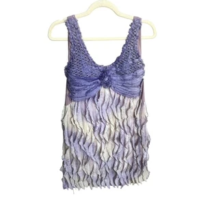 Fairy Pretty Angel Top Purple Y2K Retro Mermaid Coqeutte Sz S Silk Blend - Picture 1 of 17