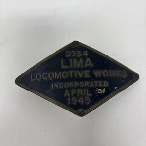 BRASS LIMA LOCOMOTIVE WORKS INCORPORATED PLATE 3354 April 1945 - Picture 1 of 7