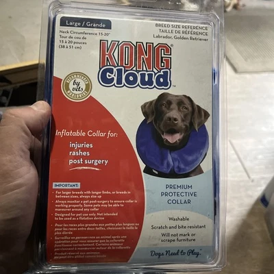 Coleira elétrica grande KONG CLOUD protetora inflável pós cirurgia lesão cachorro 15"-20" - Imagem 1 de 3