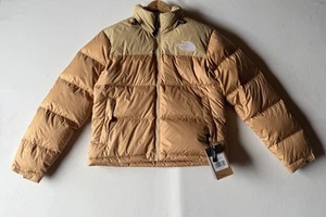The North Face Nuptse Puffer Jacket Women Extra Small Relaxed Fit Almond Khaki - Picture 1 of 13