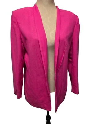 Vintage HBS Ltd. Blazer rosa para mujer talla 12 chaqueta de carrera almohadillas para los hombros Foto 1 de 4