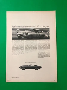1965 JAGUAR XK-E XK E ORIGINAL VINTAGE PRINT AD ADVERTISEMENT PRINTED 65 - Picture 1 of 1
