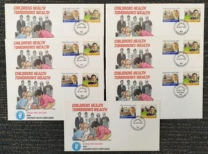 NEUSEELAND 1990 HEALTH CAMP POSTSTEMPEL SET FDC’s (x7) (ID:18/D55390) - Bild 1 von 1
