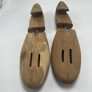 1 Paar Vintage Florsheim Holz Schuhhalter - Form - Keilrahmen in Größe L - Bild 1 von 5