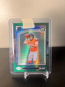 2024 Donruss Optic Football Bo Nix GREEN HYPER Rated Rookie #209 RC Broncos - Picture 1 of 2