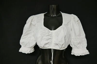 Gr.44 Dirndlbluse weiß Bluse für Dirndl Stockerpoint Baumwolle mit Spitze B10921 - Bild 1 von 4