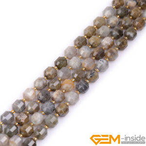 8mm 10mm 12mm Natural Bicone Faceted Assorted Gemstone Jewelry Making Beads 15"