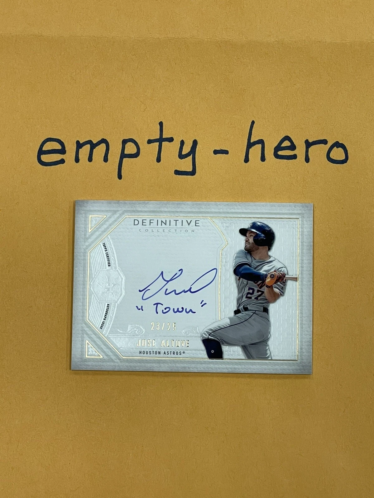 Jose Altuve 2019 Topps Definitive Collection Inscription Auto H-Town SP 23/25