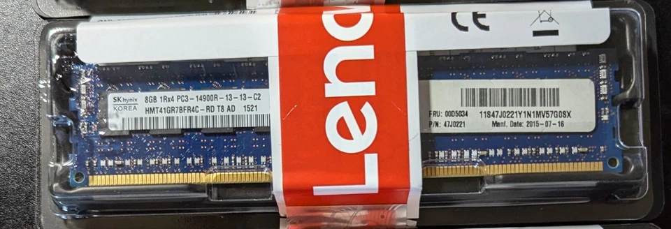 IBM-Lenovo 8GB DDR3 PC3-14900R RDIMM 00D5034 47J0223 00D5040 00D5042 Server Mem - Image 1 of 4