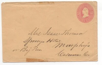 1860s US Cover 3 Cent Pink Entire Sperry's Hotel Murphy's Big Trees Calaveras CA - Image 1 of 2
