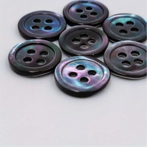 10pcs Natural Shell 4-hole Flat Button Garment DIY Shirt Coat Sewing Craft - Picture 1 of 13