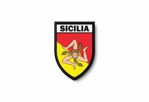 Patch printed shield embroidery border badge souvenir flag city italia Sicily - Picture 1 of 1