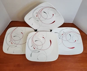 Set of 4 Corelle Splendor Square Dinner Plates 10 1/2 Inches EUC Like New - Picture 1 of 11