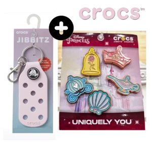 Disney Princess Crocs Jibbitz 5 PACK + BAG CHARM SET  Genuine [Lot of 2] 24.99 - Picture 1 of 9