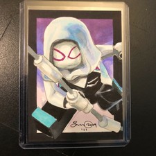 Spider-man spider-gwen marvel spiderverse 1/1 original art sketch card aceo 