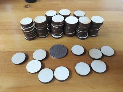 100x 20mm/2cm Wooden Circle Craft Shapes Wood DIY Decoration Disc Plaque  - Image 1 of 4