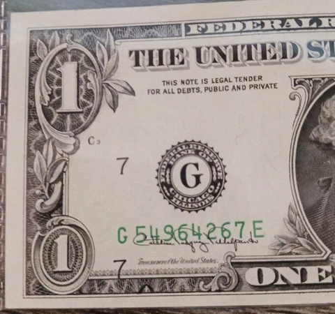 1988 $1 Error Note.Major Misalignment Overprint. Shifted Seals, & Serial Number Cover