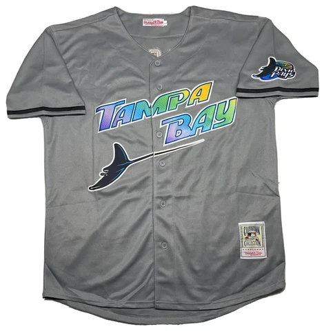 DEVIL RAYS JERSEY #12 WADE BOGGS SIZE M-3XL GRAY TAMPA BAY STITCH THROWBACK MENS Cover