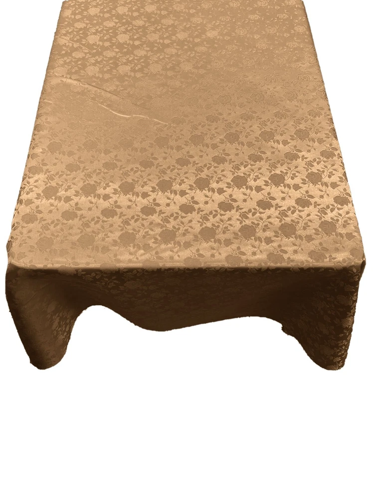 Roses Jacquard Satin Rectangular Tablecloth Seamless (60" x 120" Inches) - Image 1 of 1