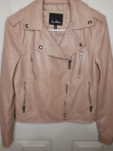 Womens XS Sam Edelman Faux Leather Jacket Dusty Pink - Picture 1 of 12