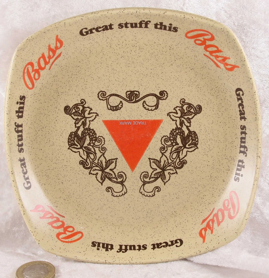 1 x Bass ashtray ceramic tray by pdm Wade 6 inches across drinking collectable - Image 1 of 1
