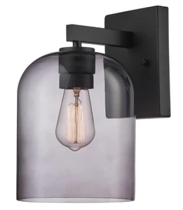 Globe Electric 44790 Utica 12" Tall Outdoor Wall Sconce - Black - Picture 1 of 13
