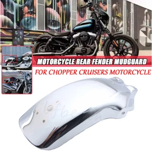 Chrome Motorcycle Rear Fender Mudguard Guard For Chopper Honda Kawasaki Yamaha - Picture 1 of 10