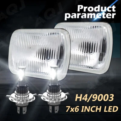 Pair 7x6" Inch LED Headlights Hi/Lo Beam  Fit GMC Safari C6500 C7500 Topkick - Image 1 of 4
