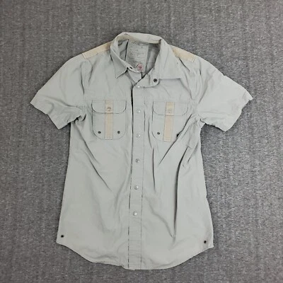 Fossil Shirt Mens S Gray Short Sleeve Utility Snap Button Down Gorpcore  - Image 1 of 4