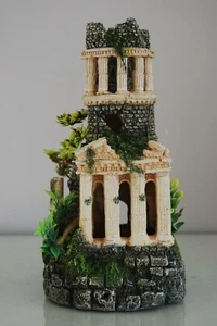 Stunning Roman Tower Ornament  14 x 14 x 27 cms Suitable For All Tanks & Orbs - Picture 1 of 7
