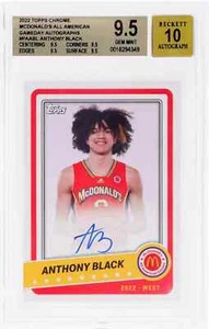 BGS 9.5 2022 Topps Chrome McDonald's ANTHONY BLACK Gameday Paper Auto SSP OnCard - Foto 1 di 2