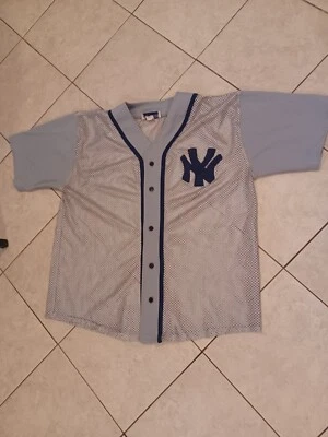 Vintage 80s Rare Adidas New York Yankees Jersey Made In USA - Image 1 of 4