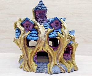 Aquarium Ornament Spooky Haunted Fish House Tank Halloween Hideout Decoration - Picture 1 of 17