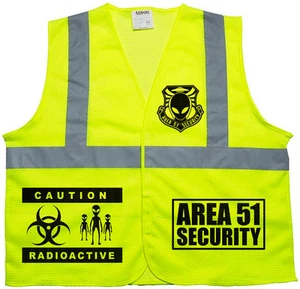 Chaleco de Seguridad del Área 51, Camiseta Alienígena, Extraterrestre, OVNI, Guardia de Seguridad - Imagen 1 de 5