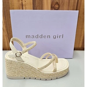 Madden Girl Vaul Natural Women's Wedge Sandals Size 9.5 - Picture 1 of 9