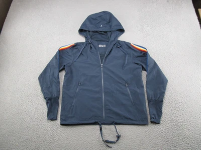 Zyia Active Bomber Jacket Full Zip Windbreaker Size M Rainbow Striped Workout - Image 1 of 4