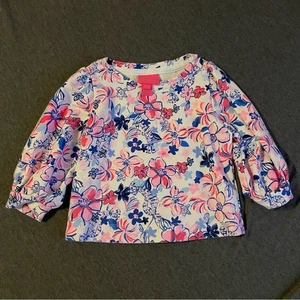 Lilly Pulitzer rosa blau Blumen Sweatshirt Kleinkind Mädchen 2T/3T - Bild 1 von 5