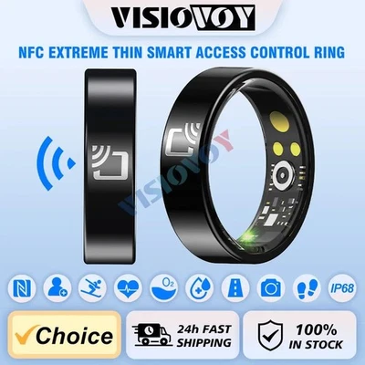 Anillo inteligente salud IP68 impermeable anillo de dedo monitor ritmo cardíaco fitness rastreador Foto 1 de 4