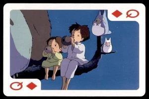 Tarjeta de póker 1988 Nibariki-G Ensky My Neighbor Totoro japonesa #QUEEN OF DIAMONDS - Imagen 1 de 2