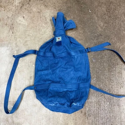 TENDER CO Backpack Shoulder Bag Blue Cotton 100% Made in England USED Good Cond - Image 1 of 4