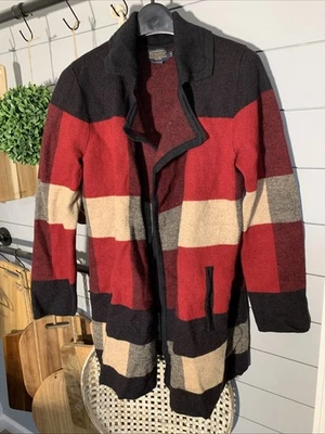 Raro Pendleton Cárdigan Chaqueta Lana Merino Cuadros XL Frente Abierto Foto 1 de 4