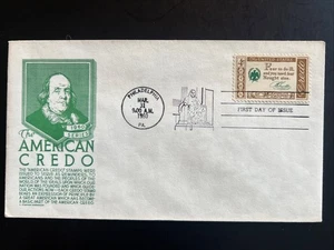 1140 American Credo Series Benjamin Franklin FDC Stephen Anderson (Green) 1960 - Picture 1 of 2