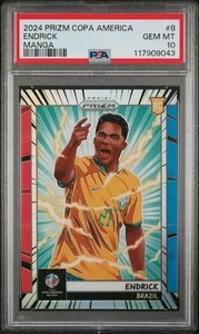 2024 Panini Prizm Copa America Endrick Manga #8 Brazil Case Hit Rookie RC PSA 10 - Picture 1 of 2