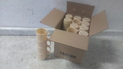 Cambro CA75CW133 48 Pk 7-1/2 Fl Oz Capacity Beige Plastic Stacking Mug (AW)